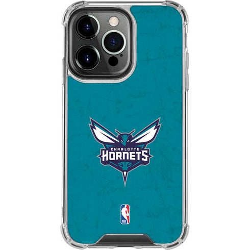 NBA Charlotte Hornets Distressed iPhone 15 Pro Clear Case